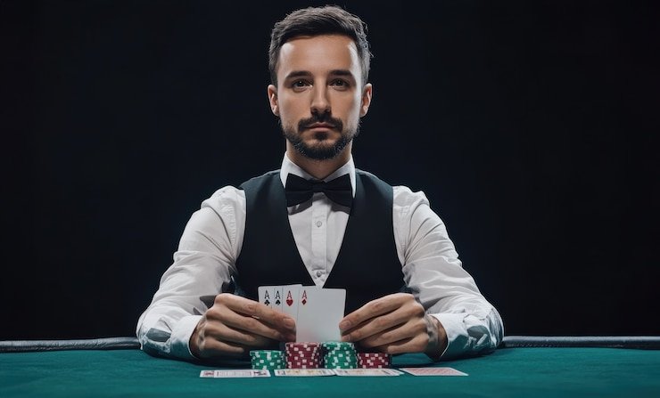 Antarmuka permainan Push Gaming menampilkan opsi taruhan, batas meja, dan statistik permainan real-time